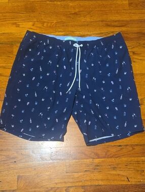 Bonobos Shorts Mens XL Blue Riviera Swim Trunks 9" Inseam Beach Stretch